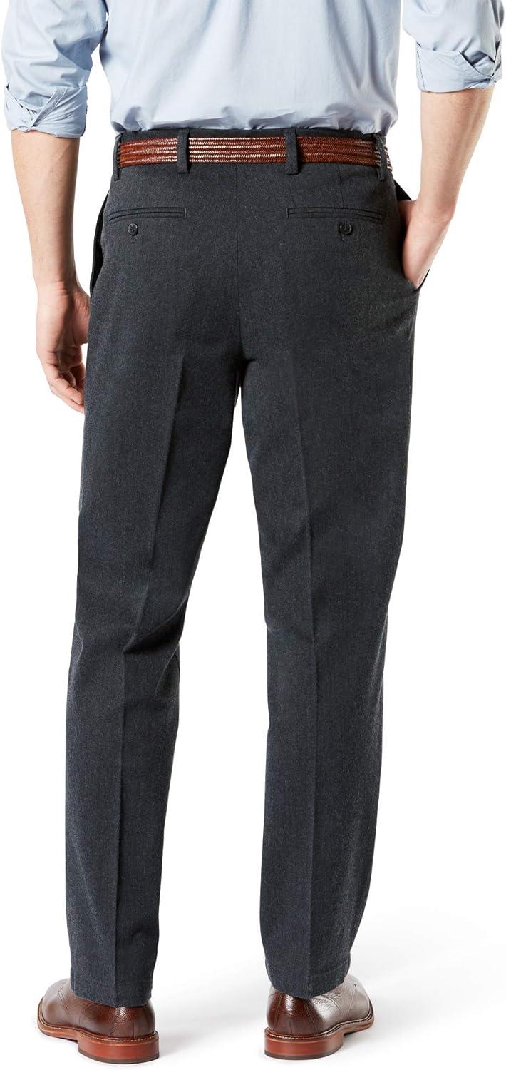 image:imageDockers Mens Classic Fit Signature Lux Cotton Stretch PantsPleated Regular and Big amp TallCharcoal Heather