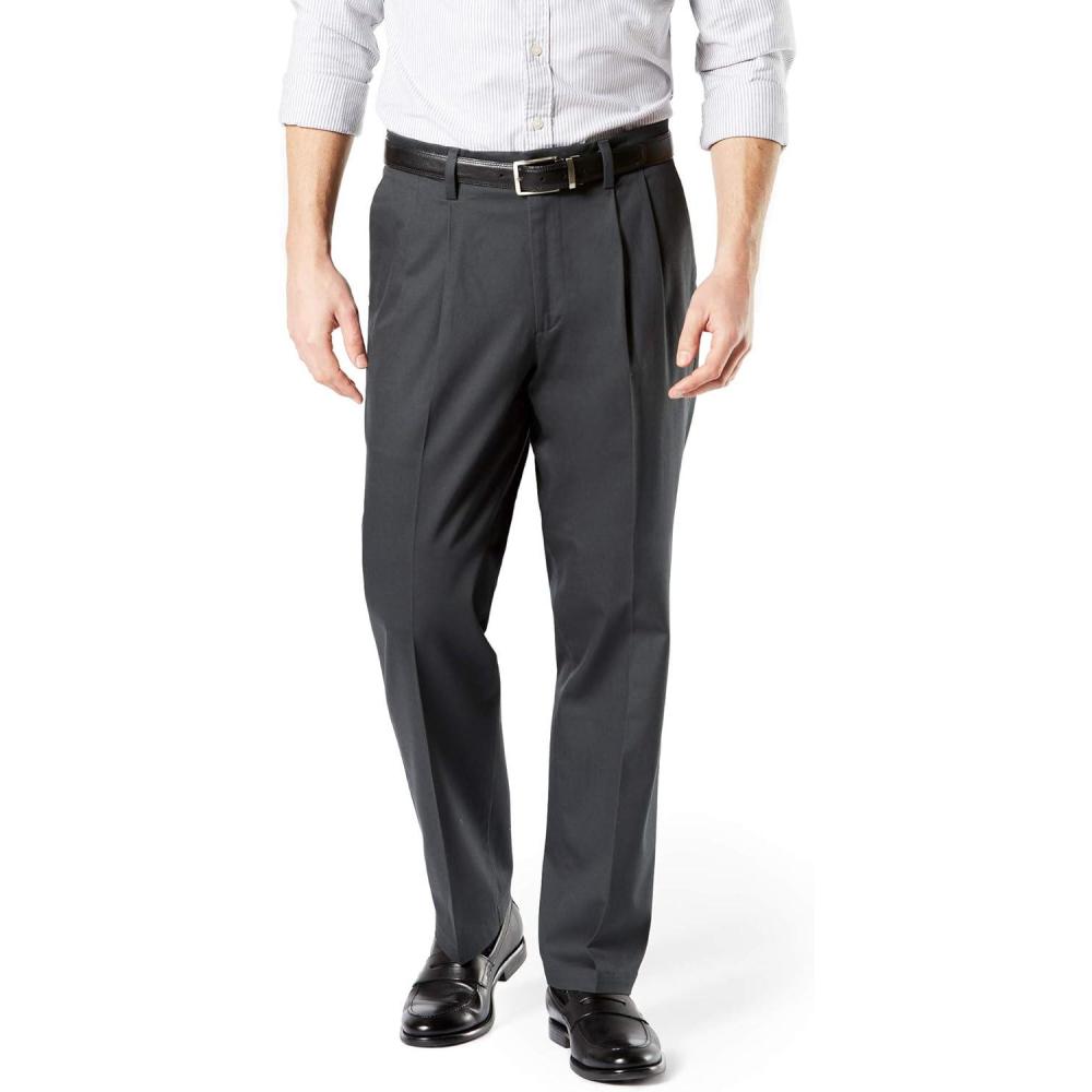 image:imageDockers Mens Classic Fit Signature Lux Cotton Stretch PantsPleated Regular and Big amp TallSteelhead