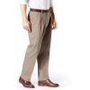 Dockers Men’s Classic Fit Signature Lux Cotton Stretch Pants-Pleated (Regular and Big & Tall)(Timberwolf)