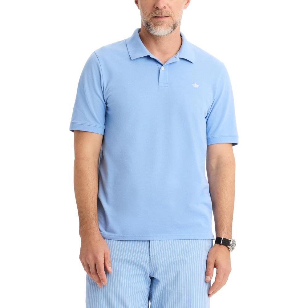 image:imageDockers Mens Dockers Mens Slim Fit Short Sleeve Performance Pique PoloVista Blue