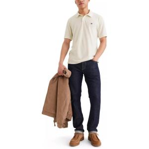 Dockers Mens Dockers® Men’s Slim Fit Short Sleeve Performance Pique Polo(Buttercream)