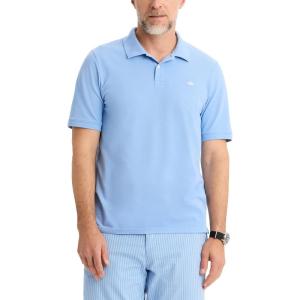 Dockers Mens Dockers® Men’s Slim Fit Short Sleeve Performance Pique Polo(Vista Blue)