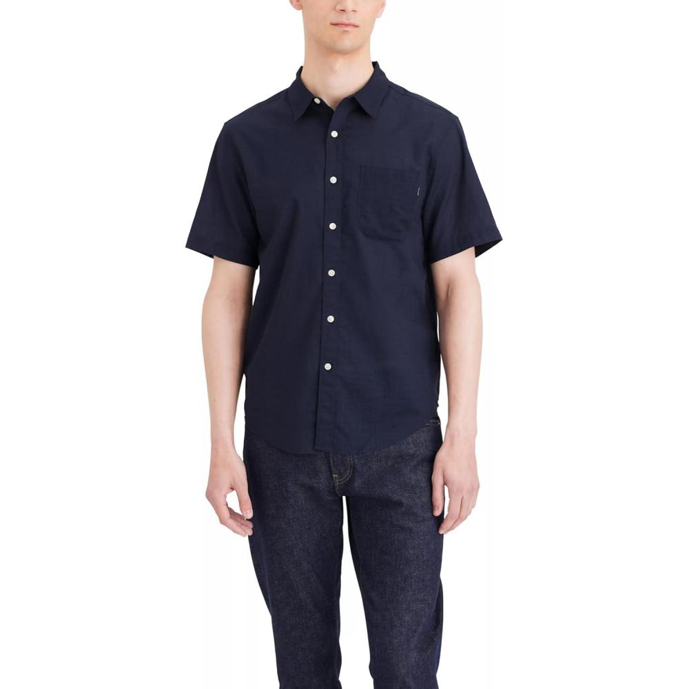 image:imageDockers Mens Dockers Mens Regular Fit Short Sleeve Ultimate ShirtNavy Blazer