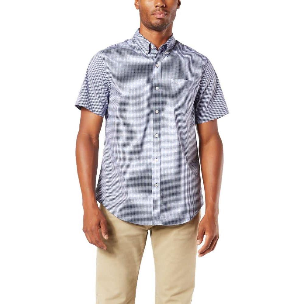 image:imageDockers Mens Supreme Flex Long Sleeve Button Up ShirtMedieval Blue Plaid
