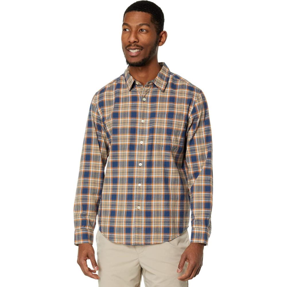 image:imageDockers Mens Supreme Flex Long Sleeve Button Up ShirtOcean BluePlaid