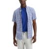 Dockers Men’s Dockers® Men’s Signature Shirt Short Sleeve Classic Fit with Stain Defender®(Malton Deep Ultramarine Plaid)