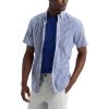 Dockers Men’s Dockers® Men’s Signature Shirt Short Sleeve Classic Fit with Stain Defender®(Malton Deep Ultramarine Plaid)