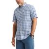 Dockers Men’s Dockers® Men’s Signature Shirt Short Sleeve Classic Fit with Stain Defender®(Wendell Vista Blue Plaid)