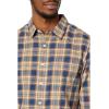 Dockers Men’s Supreme Flex Long Sleeve Button Up Shirt(Ocean Blue/Plaid)