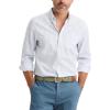 Dockers Men’s Dockers® Men’s Signature Shirt Long Sleeve Classic Fit with Stain Defender®(Odanah Lucent White Stripe)