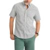 Dockers Men’s Dockers® Men’s Signature Shirt Short Sleeve Classic Fit with Stain Defender®(Margate Lucent White Plaid)