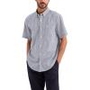 Dockers Men’s Dockers® Men’s Signature Shirt Short Sleeve Classic Fit with Stain Defender®(Navy Blazer Plaid)