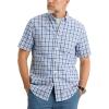 Dockers Men’s Dockers® Men’s Signature Shirt Short Sleeve Classic Fit with Stain Defender®(Wendell Vista Blue Plaid)