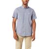 Dockers Men’s Supreme Flex Long Sleeve Button Up Shirt(Medieval Blue Plaid)