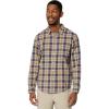 Dockers Men’s Supreme Flex Long Sleeve Button Up Shirt(Ocean Blue/Plaid)
