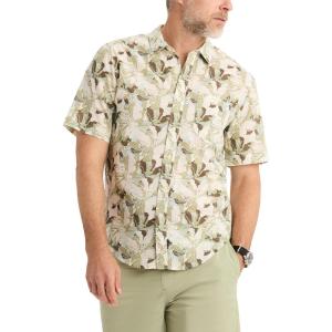 Dockers Men’s Dockers Men’s Regular Fit Short Sleeve Ultimate Shirt(Pastel Blue Print)