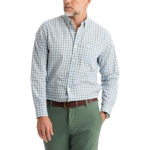 Dockers Men’s Dockers® Men’s Signature Shirt Long Sleeve Classic Fit with Stain Defender®(Lucent White Plaid)