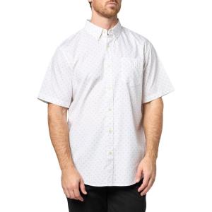 Dockers Men’s Dockers® Men’s Signature Shirt Short Sleeve Classic Fit with Stain Defender®(Dawn Bel Air Blue Print)