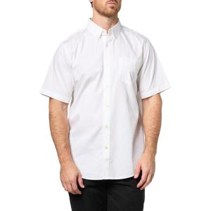 Dockers Men’s Dockers® Men’s Signature Shirt Short Sleeve Classic Fit with Stain Defender®(Lucent White)