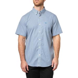 Dockers Men’s Dockers® Men’s Signature Shirt Short Sleeve Classic Fit with Stain Defender®(Mesilla Delft Plaid)