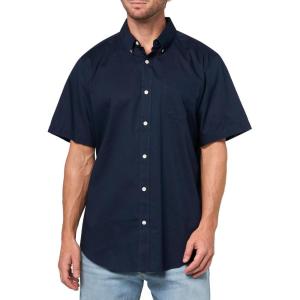 Dockers Men’s Dockers® Men’s Signature Shirt Short Sleeve Classic Fit with Stain Defender®(Navy Blazer)
