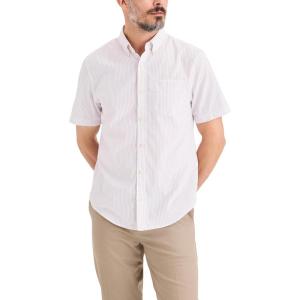 Dockers Men’s Dockers® Men’s Signature Shirt Short Sleeve Classic Fit with Stain Defender®(Toadstool Stripe)