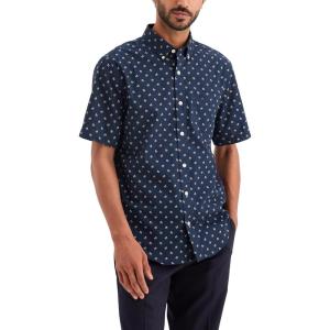 Dockers Men’s Dockers® Men’s Signature Shirt Short Sleeve Classic Fit with Stain Defender®(Total Eclipse Print)