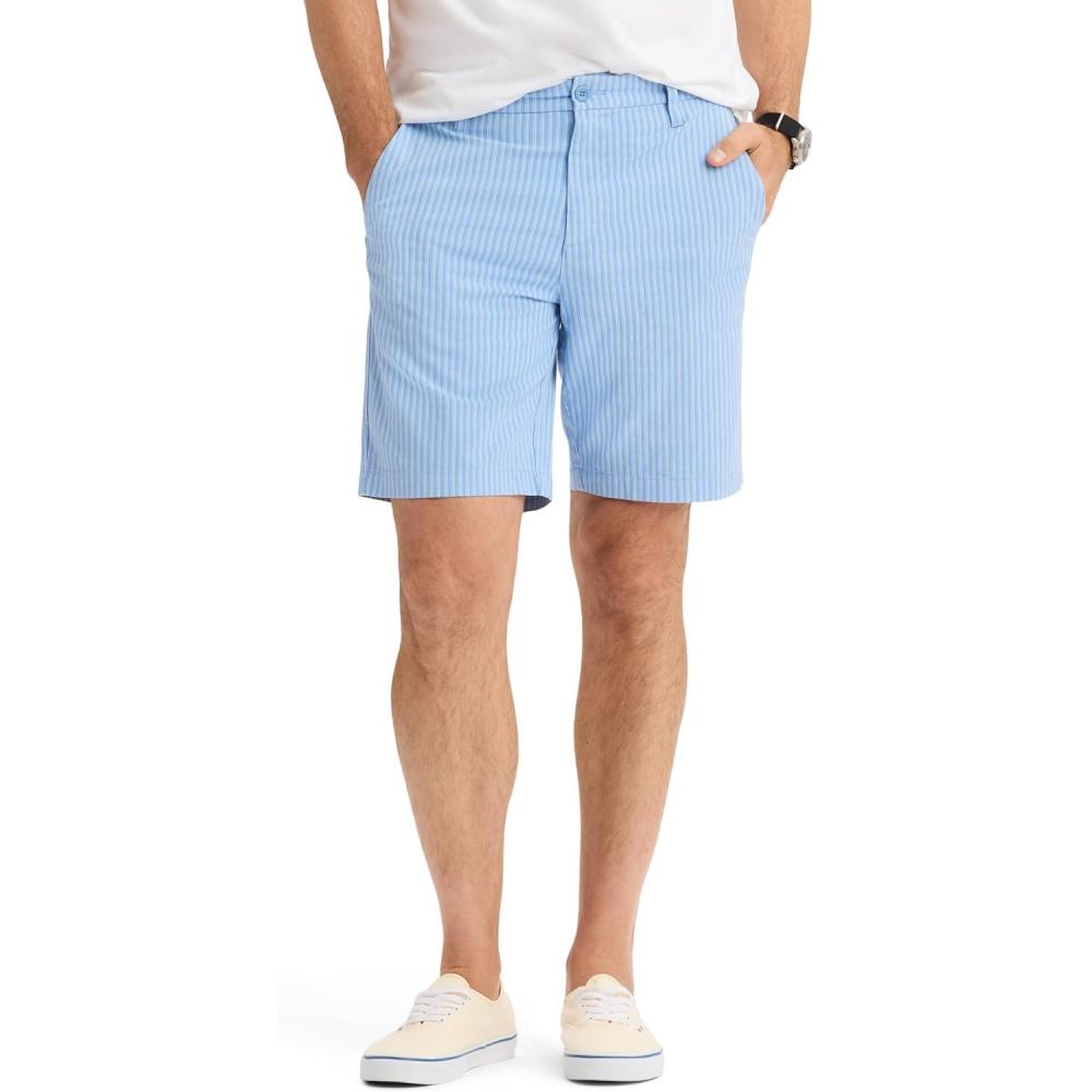 image:imageDockers Mens Dockers Mens Ultimate Straight Fit Supreme Flex Shorts Regular and Big amp TallMarco Vista Blue Buttercream Stripe