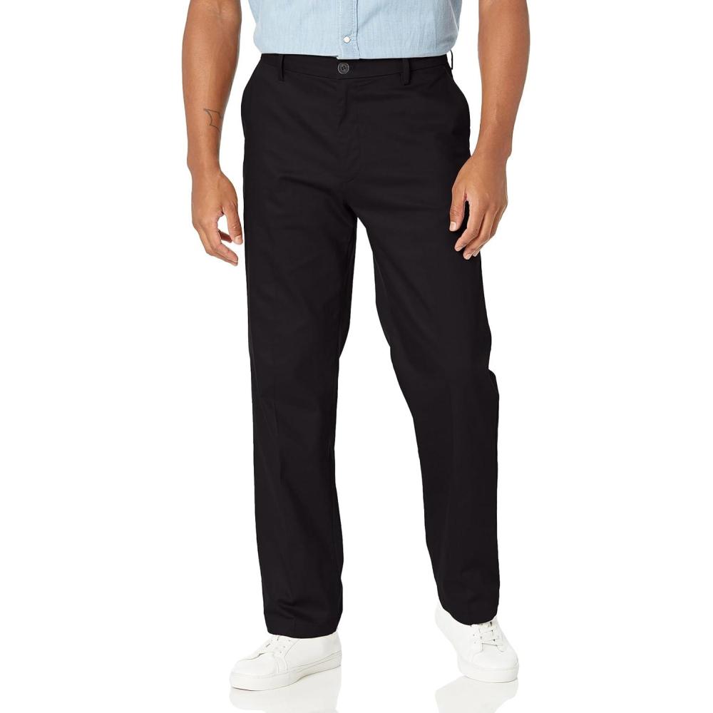 image:imageDockers Mens Classic Fit Signature Iron Free Khaki with Stain Defender Pants Regular and Big amp TallBeautiful Black Wash