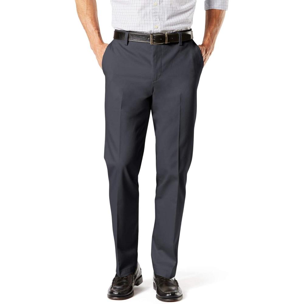 image:imageDockers Mens Straight Fit Signature Lux Cotton Stretch Khaki Pant  CreasedSteelhead