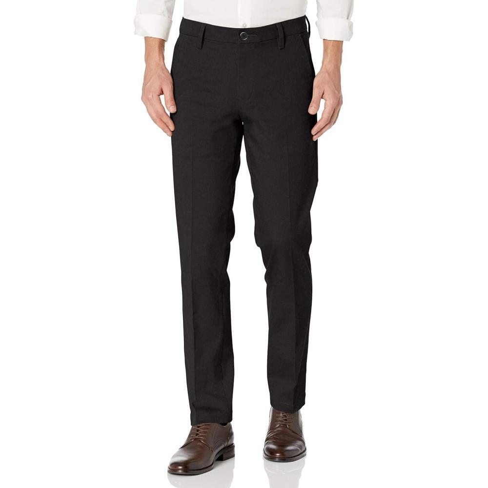 image:imageStraight Fit Workday Khaki Smart 360 Flex Pants Regular and Big amp TallBlack