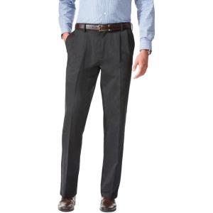 Dockers Men’s Relaxed Fit Comfort Khaki Pants – Pleated(Dark Charcoal Heather)